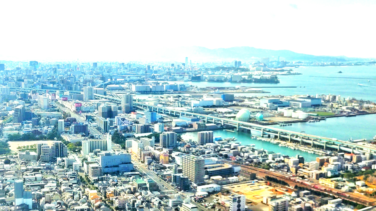 福岡市航空写真風